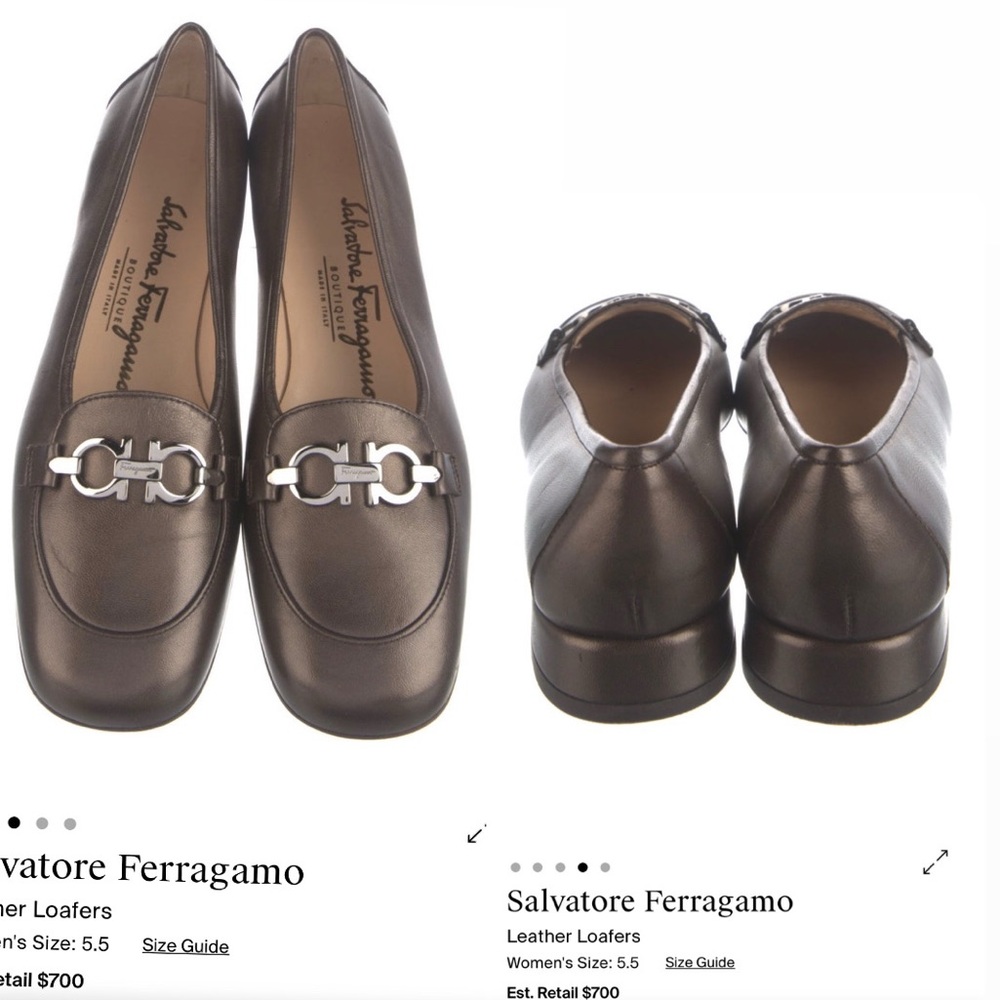 Salvatore Ferragamo Dark Brown Leather Loafers